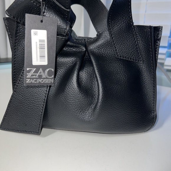 Zac Posen Anthea Mini Shopper Leather Crossbody Black NWT - Picture 3 of 7